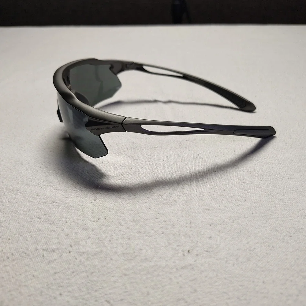 Snowledge Cycling Sunglasses Black 5 Interchangeable Polarized Lenses Sport